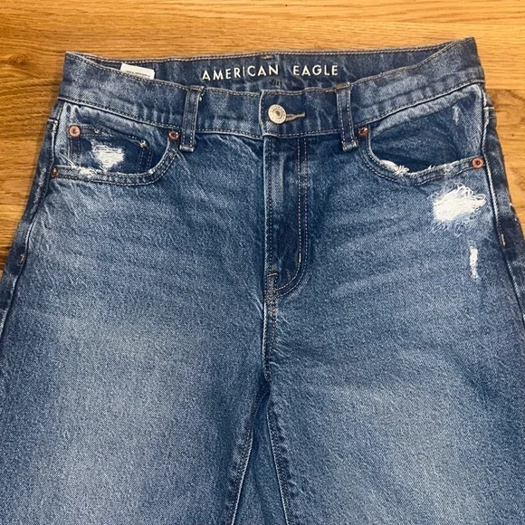 American Eagle Women’s Stovepipe Wide Leg Jeans sz 0 - Picture 7 of 15
